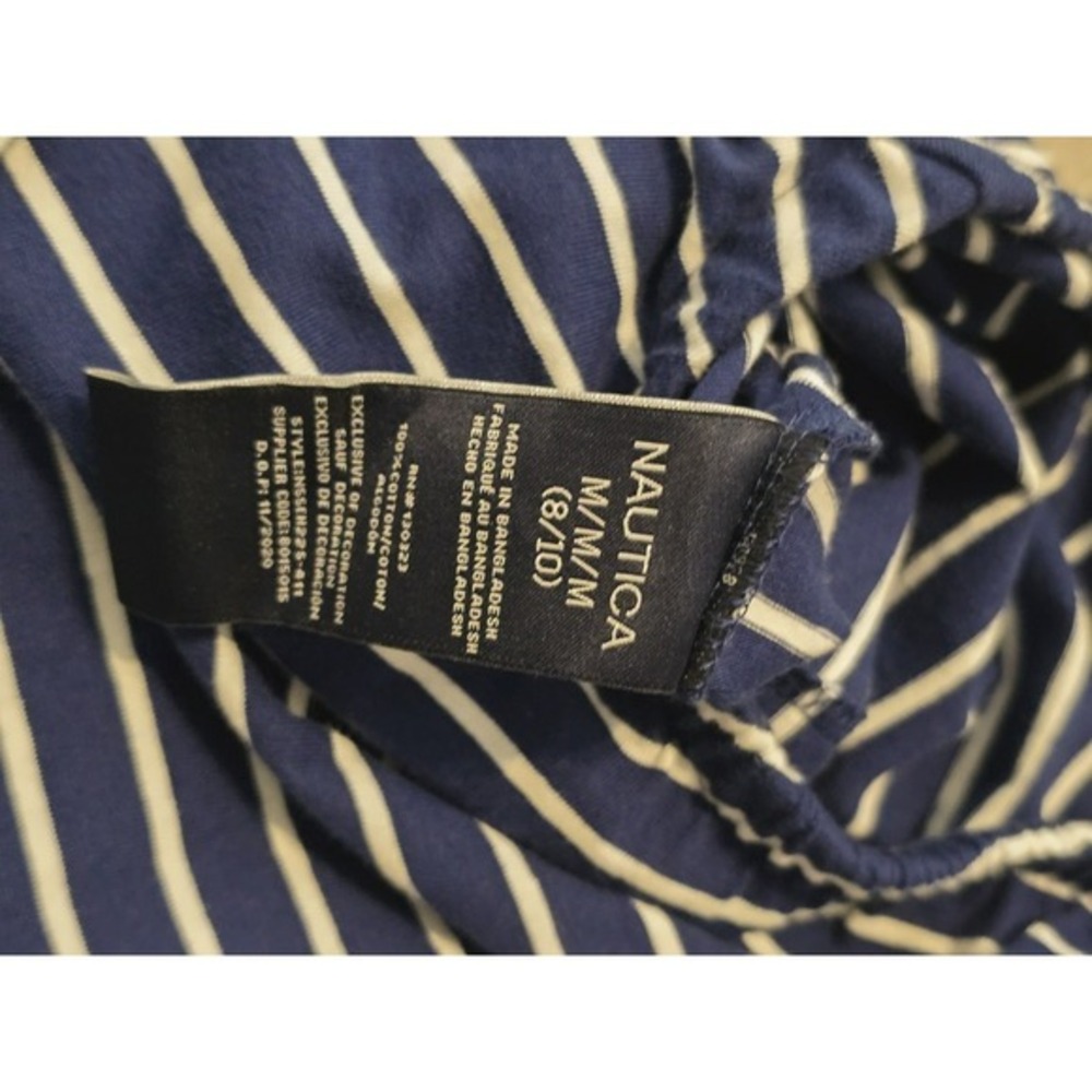 Nautica Blue White Striped Jumpsuit Girls Size M 8/10 Glitter Pineapple Nautical - Picture 8 of 10
